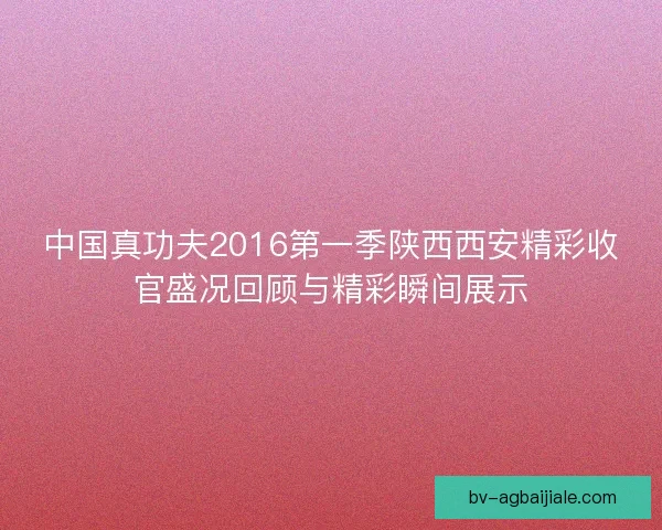 中国真功夫2016第一季陕西西安精彩收官盛况回顾与精彩瞬间展示